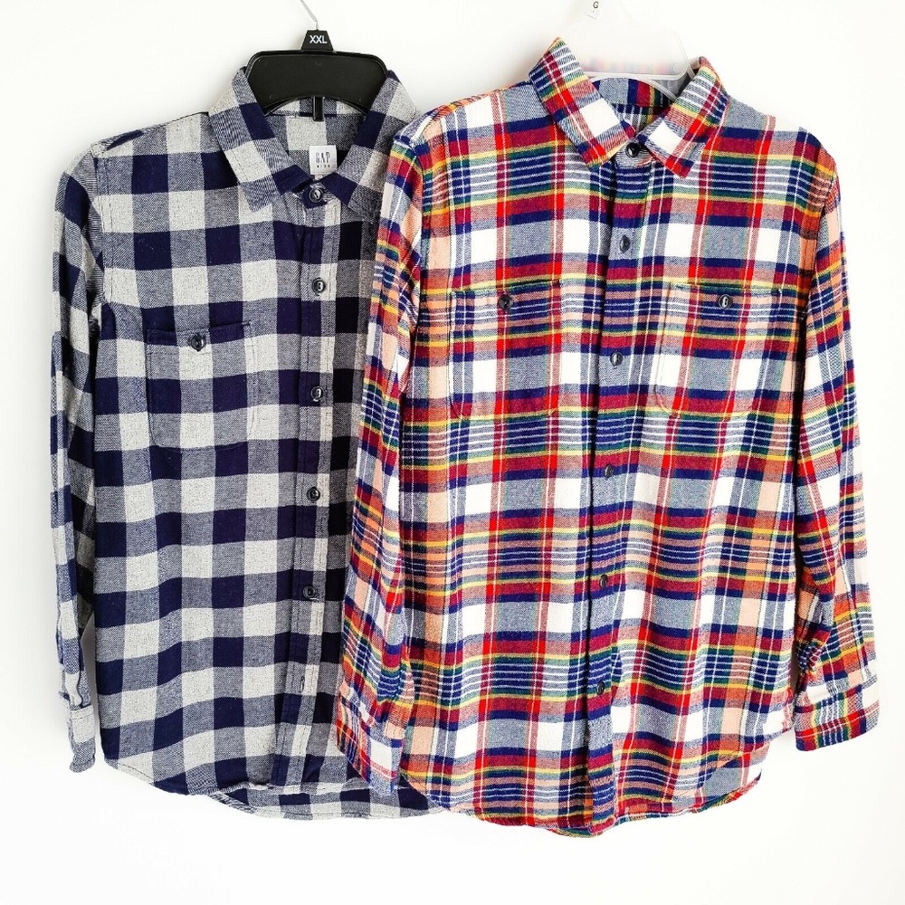Gap Kids Lot Of 2 Flannel Long Sleeve Shirts